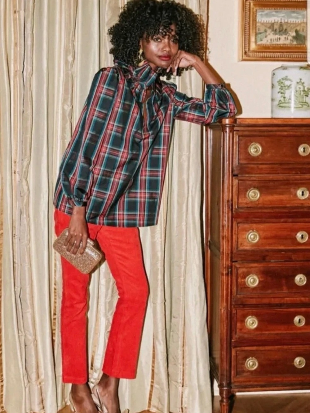 Tuckernuck Ashford Corduroy Ankle Pant in Red